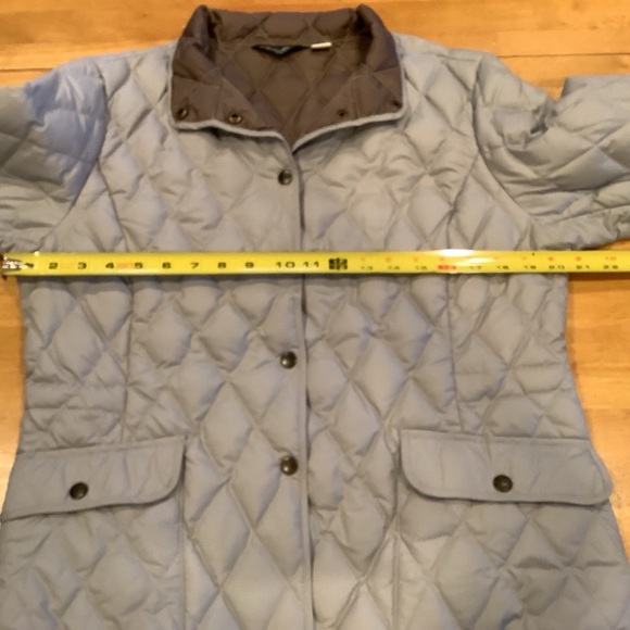 Eddie Bauer EB550 Jacket Goose Down Quilted Gray Jacket Size Large Snap Closure - Picture 5 of 16
